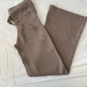 Lovers + Friends Ribbed Knit Pants in Brown